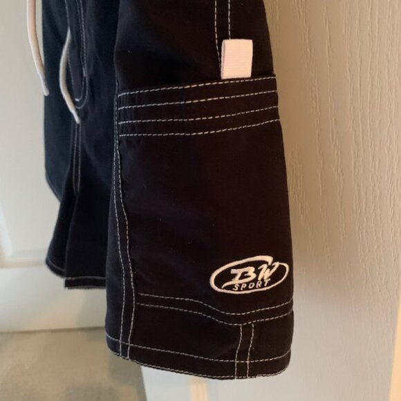 BW Sport Board Shorts Black w white trim Size 6 - Picture 3 of 5